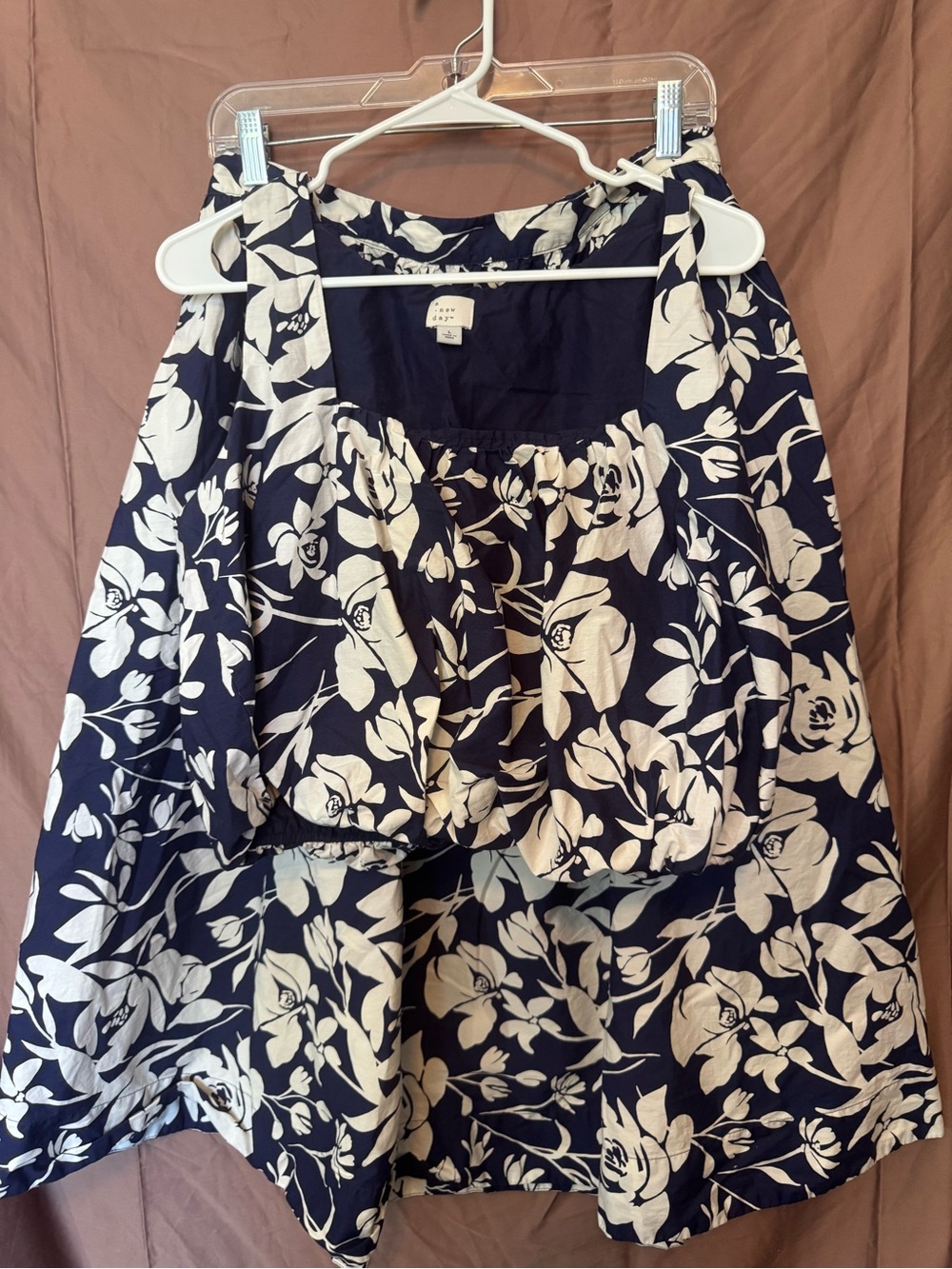 a new day Navy and Ivory Floral Two-Piece Set